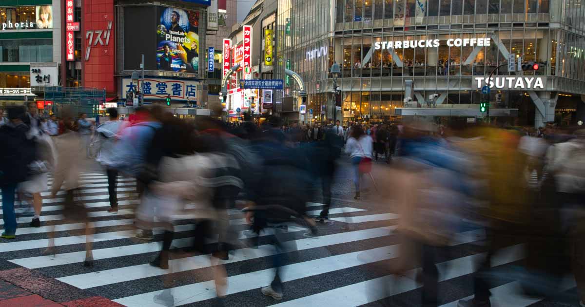 People Walking on the Shibuya Crossing in Japan